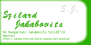 szilard jakabovits business card